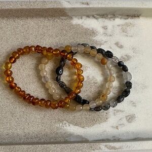 Healing Gemstones Honey Beads, Citrine, Tourmaline